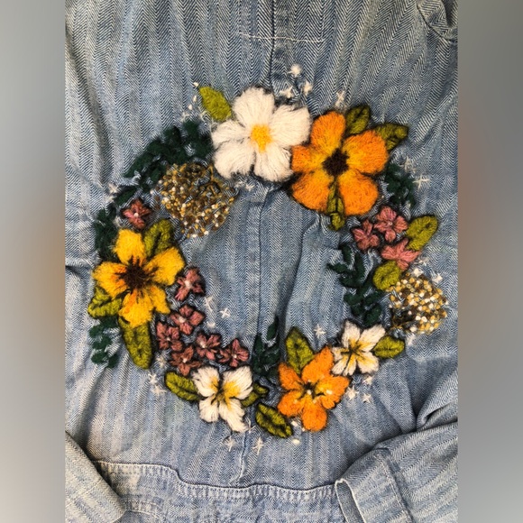 Vintage Herringbone cut off & embroidered coveralls - Picture 2 of 10